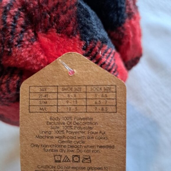 Capelli New York child size 2T-4T (5-9) Buffalo Plaid slippers, New - Picture 4 of 4